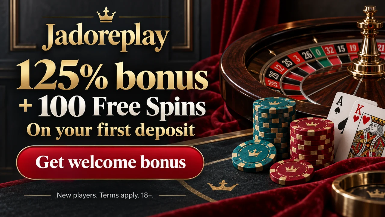 Jadoreplay: 125% bonus + 100 Free Spins on your first deposit. Get welcome bonus. New players, terms apply, 18+.